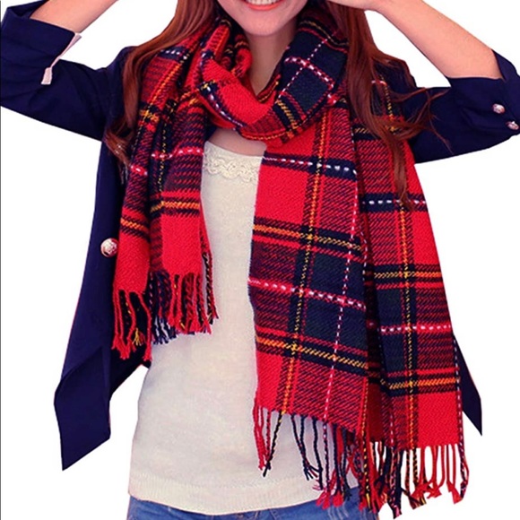 NEW Women’s Soft plaid Wool Scarf - Picture 1 of 9